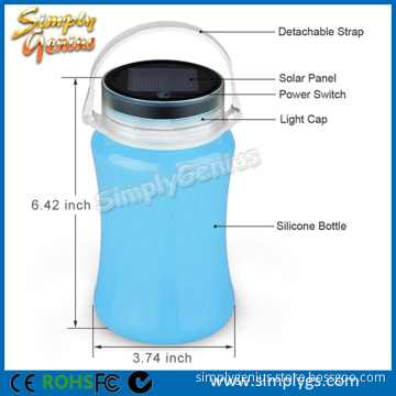 IP67 foldable indoor and outdoor solar torch light with storage bottle